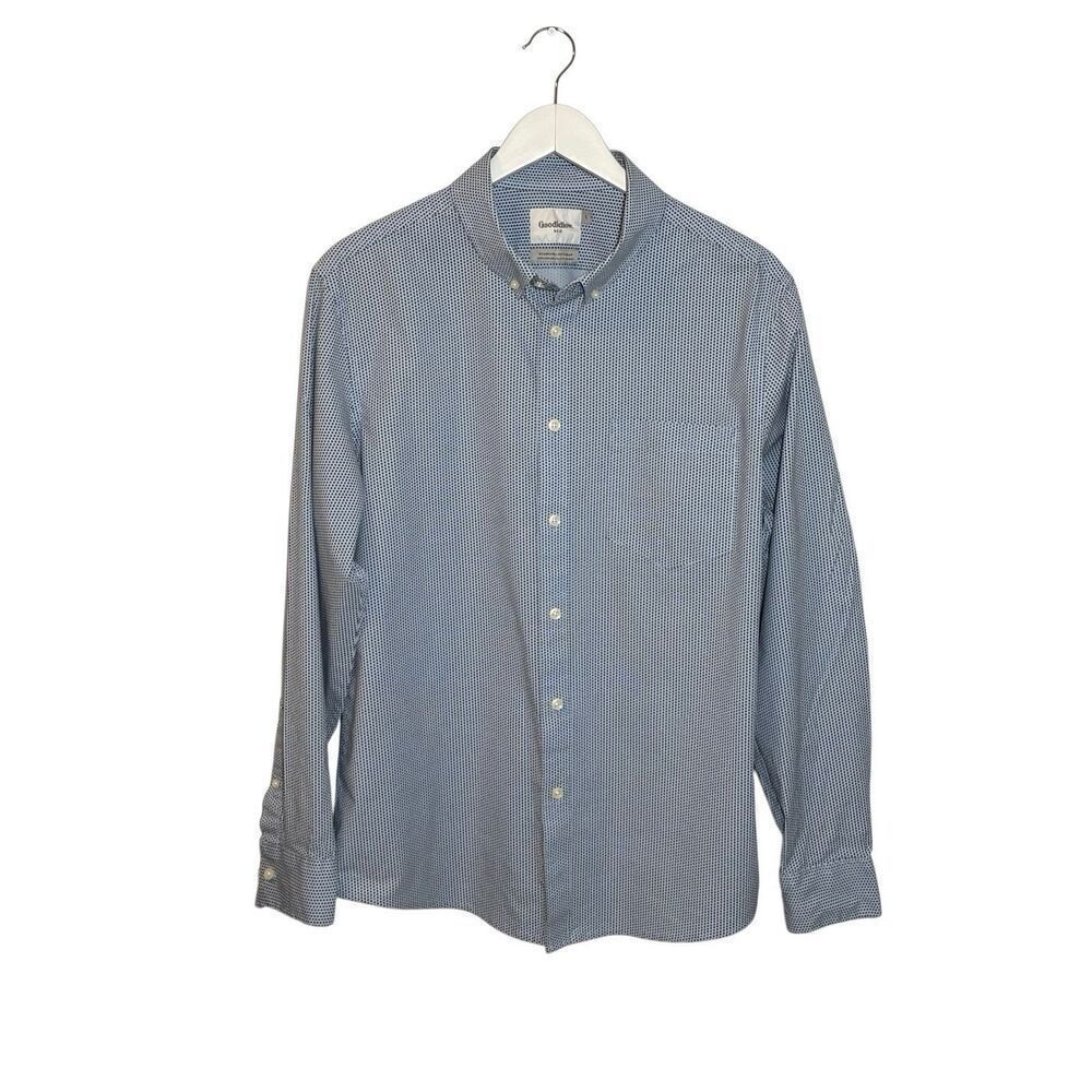 Goodfellow light blue patterned Northrop cotton button down shirt - L